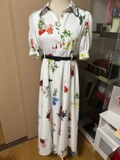 Andel Garçons フラワープリント シャツワンピース Fサイズ