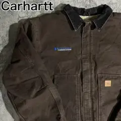 希少 カーハート 企業ロゴ刺繍 中ボア ダックジャケット 2XL ブラウン