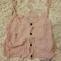 ピンク ボタン付きキャミソール