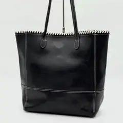【美品】キタムラ オールレザー トートバック ビジネストート シンプル 黒色