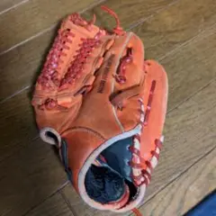 オレンジ レザー 野球用グローブ