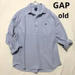 GAP プルオーバーオックスフォードシャツ 長袖 ロゴ刺繍