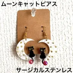 限定品！！　ハンドメイド　ムーンキャットピアス　送料無料
