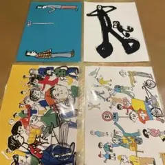 イラスト付きポストカード 4枚セット