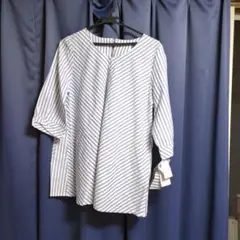 Rion ストライプ柄 五分袖シャツ
