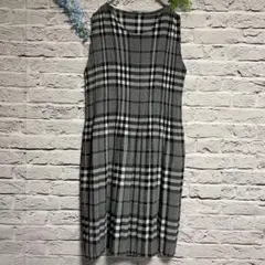 【超美品】caetla サエラ チェック柄 プリーツ ロング ワンピース 薄手