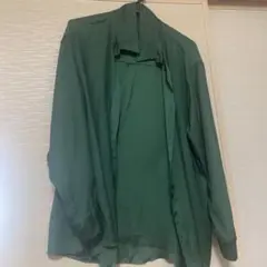 Zara ダークグリーン ボタン付きシャツ 長袖