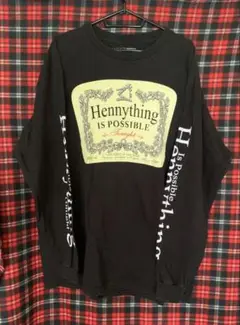 ヘネシー　ロンT 企業物　酒　XL ブラック　袖プリ