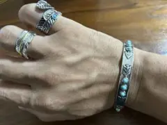 インディアンジュエリー　ターコイズ　リング　指輪　ブレスレット　フェザー　人気