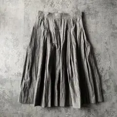 【23区】(40)ロングスカート プリーツ加工 グレー系