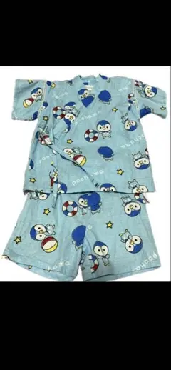 モンポケ　ポッチャマ　甚平 上下セット ブルー　95