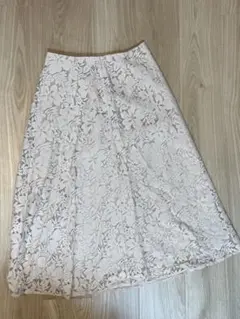 NATURAL BEAUTY BASIC フラワーレース フレアスカート M