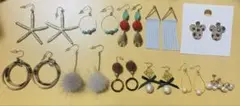 多様なデザインのピアス11個セット