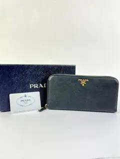 プラダ サフィアーノラウンドファスナー財布 ブラック 正規店購入品