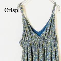 Crisp クリスプ 花柄 キャミ ロング ワンピース 青系 サイズF
