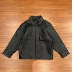 OLD GAP 00s 古着 襟付き レザー シングルライダース