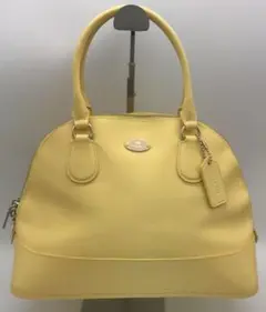 FF212 コーチ 2WAYハンドバッグバッグ 黄色 ストラップ付き