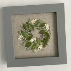 ハンドメイド　刺繍フレーム 「wild flowers」 square