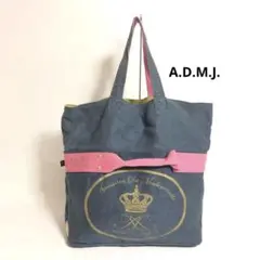 A.D.M.J. ロゴ入り2wayトートバッグ ハンドバッグ 日本製