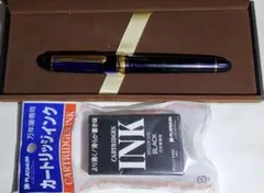 プラチナ 万年筆 14K #3773 ゴールド UEF スケルトン ブルー 細字
