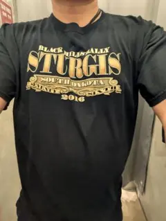 STURGIS　アメリカンバイク　モーターサイクルラリー　Tシャツ　古着　黒　L