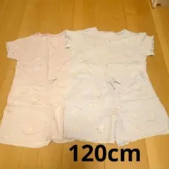 ●GU 子ども用パジャマ 半袖 2枚セット 120cm 猫柄