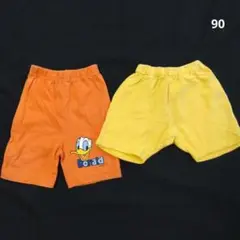 【Disney】サイズ90 ドナルドダック ハーフパンツ 綿 ２枚セット