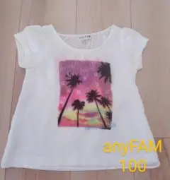 女の子用　チュール付　半袖Ｔシャツ　エニィファム　100サイズ