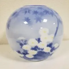 宮内庁御用達 深川製磁 官窯染付 花瓶