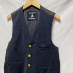 mastermind JAPAN バックスカル刺繍 コットンベスト M