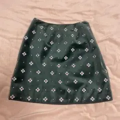 リリーブラウン♡小紋刺繍台形スカート♡グリーン♡