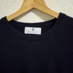 ダークネイビー スコットランド製 BALANTYNE 丸首 カシミヤニット