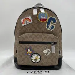 ✨新品同様✨ コーチ スヌーピー コラボ リュック ワッペン A4可 レディース