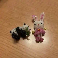 パンダ　うさぎ　ビーズ　小物　オブジェ