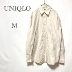 【綿麻混】ユニクロユー UNIQLO U 長袖シャツ M カジュアル メンズ