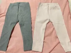 ユニクロ　新品　レギンス90サイズ　グレー＆薄ピンクのセット