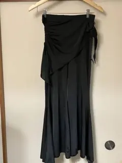 パンツ　スリット　フレアー　ダンス　ベリーダンス　レッスン着　黒
