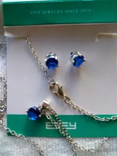 Effy 青いストーン ネックレス 、ピアスセット