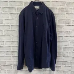 ☘️LACOSTE スリムフィット 長袖シャツ ネイビー　M
