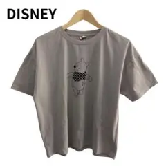 ディズニー　プーさん　キャラクターTシャツ　グレー　レディース　アニメ　半袖