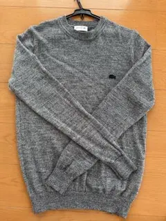 【美品】LACOSTE グレー ラコステセーター US:Mサイズ