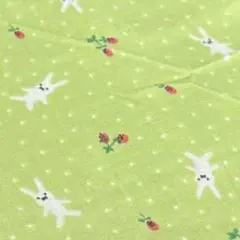 うさぎと花柄のはぎれ 水玉 グリーン 約110×37㎝ FUMIKAOISHI