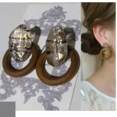 504＊2way クリア ゴールド ペイント ウッド フープ