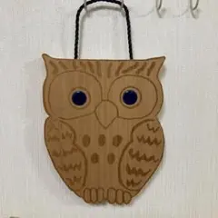 フクロウ　壁飾り　インテリア