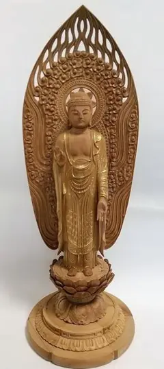 阿弥陀如来立像 5寸 像のみ #547 木彫 仏像 阿弥陀如来立像 5寸 像のみ #547 木彫 仏像 - メルカリ