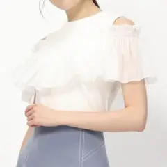 MISCH MASCH 2wayラッフルカットソー 白