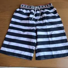 サーフパンツ 130cm 黒白ストライプ