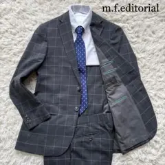 美品 m.f.editorial ウォッシャブルスーツ チェック柄 グレーA6