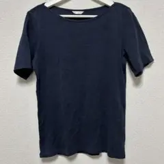 UNIQLO エクストラファインコットンネイビー クルーネック 半袖TシャツXL