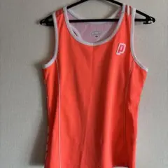 prince オレンジ メッシュ テニスウェア L